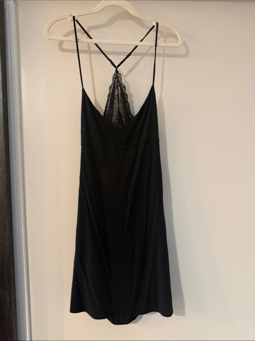 Victoria's Secret Black Lace-Back Slip Nightie